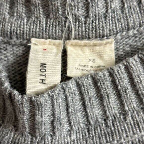 Anthropologie Moth Tunic Gray Sweater Dress Shirttail Layered Hem Womens Size XS - Picture 3 of 10